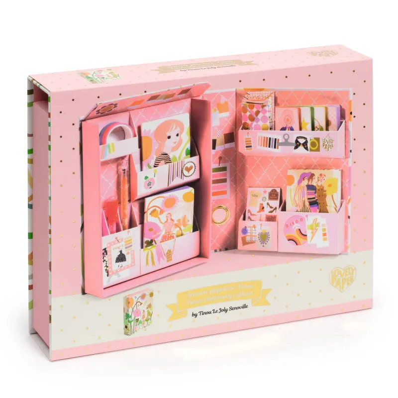 Djeco Set de Correspondance - Armoire à papeterie Tinou – vue 4 – Papeterie créative