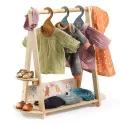 Djeco Poméa - Large clothes rack, 3 hangers – vue 2 – Doll Accessories