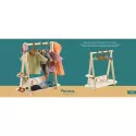 Djeco Poméa - Grand portant vêtements, 3 cintres – vue 3 – Accessoires pour poupées