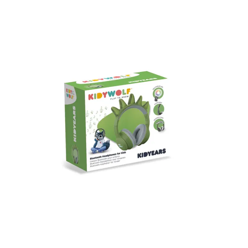 Casque Bluetooth KIDYEARS Dino – enfant & adulte, 85 dB
