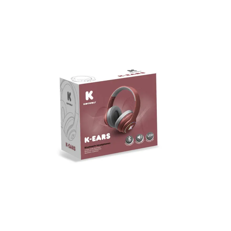 Casque Bluetooth K-EARS Rouge – enfant & adulte, 85 dB