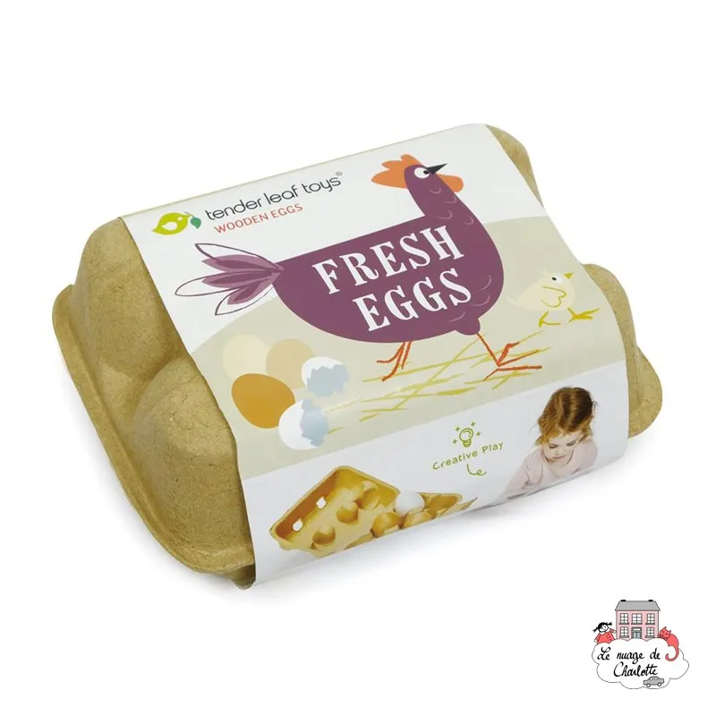 Wooden Eggs - TLT-8285 - Tender Leaf Toys - Play Food - Le Nuage de Charlotte