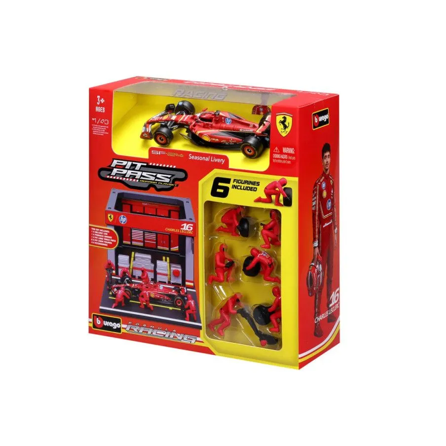 Burago Pit Pass Ferrari SF24 Leclerc 1:43 (2024)