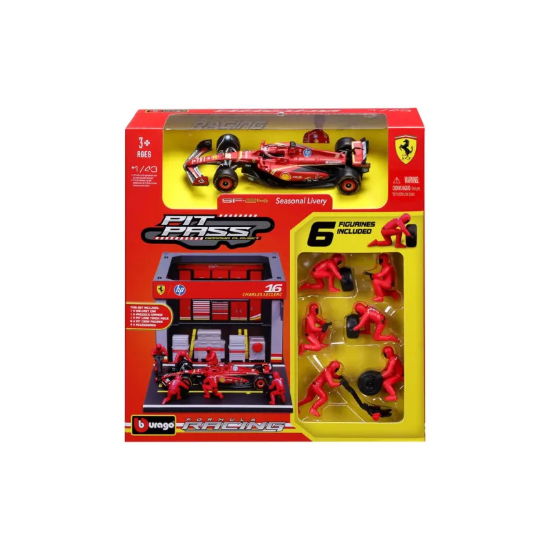 Burago Pit Pass Ferrari SF24 Leclerc 1:43 (2024)