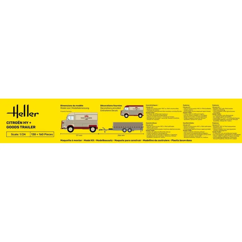 Starter Kit Citroën HY Goods Trailer – Maquette Heller