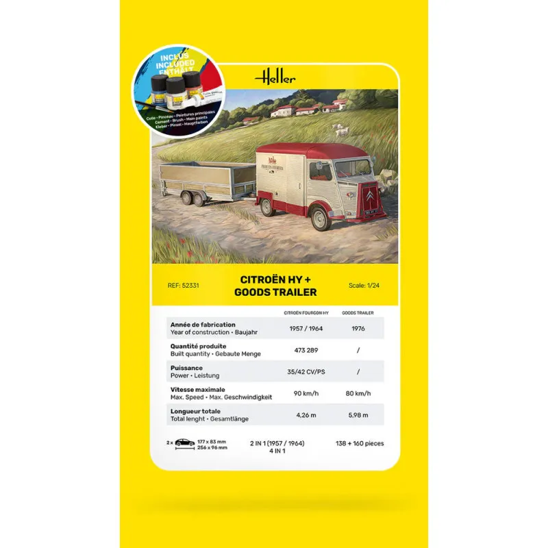 Starter Kit Citroën HY Goods Trailer – Maquette Heller