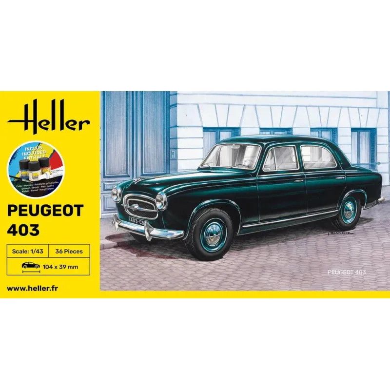 Starter Kit Peugeot 403 – Maquette Heller 1/43