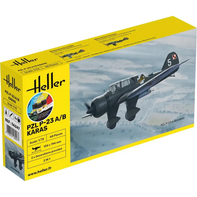 Starter Kit PZL 23 Karaś – Maquette Heller 1/72