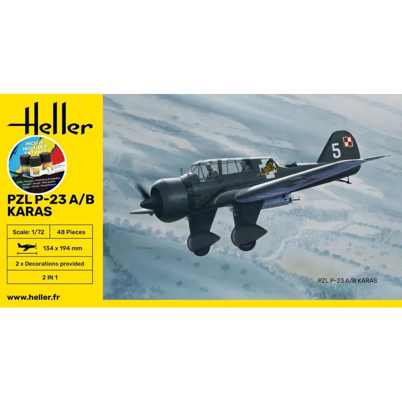 Starter Kit PZL 23 Karaś – Maquette Heller 1/72