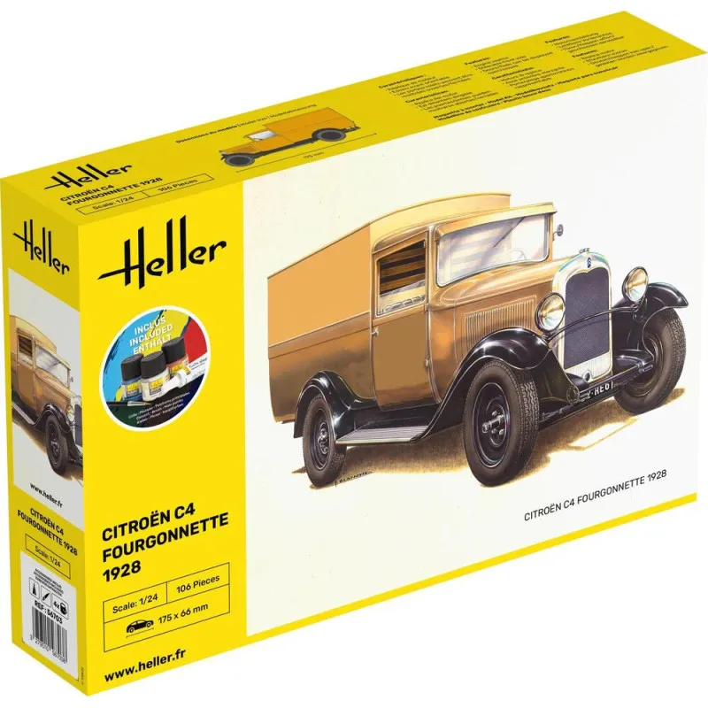 Starter Kit Citroën C4 1928 Fourgonnette – Maquette Heller