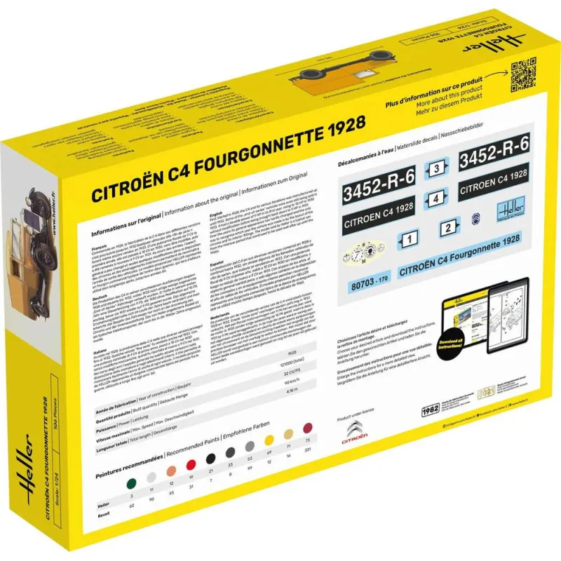 Starter Kit Citroën C4 1928 Fourgonnette – Maquette Heller