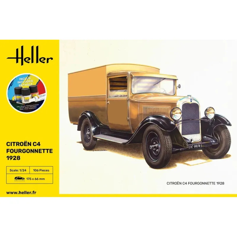 Starter Kit Citroën C4 1928 Fourgonnette – Maquette Heller