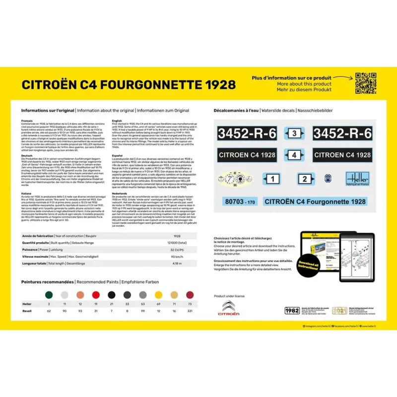 Starter Kit Citroën C4 1928 Fourgonnette – Maquette Heller