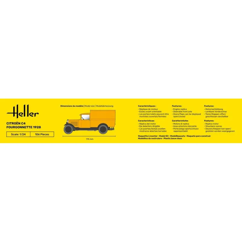 Starter Kit Citroën C4 1928 Fourgonnette – Maquette Heller