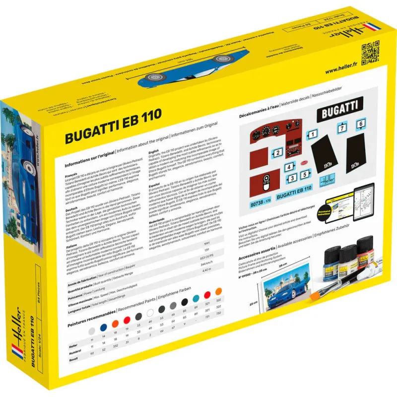 Starter Kit Bugatti EB 110 – Maquette Heller 1/24