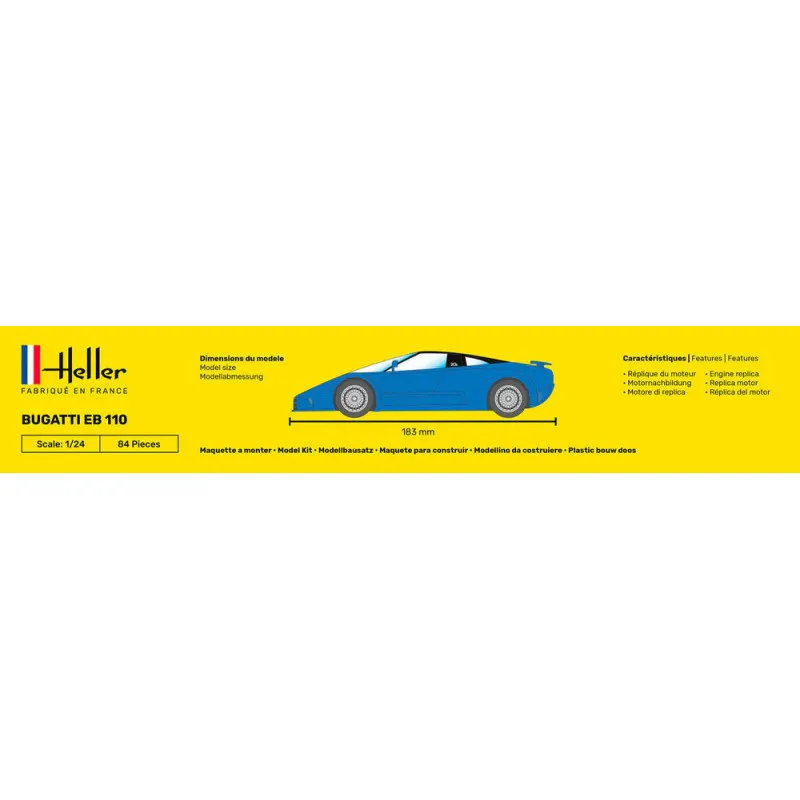 Starter Kit Bugatti EB 110 – Maquette Heller 1/24
