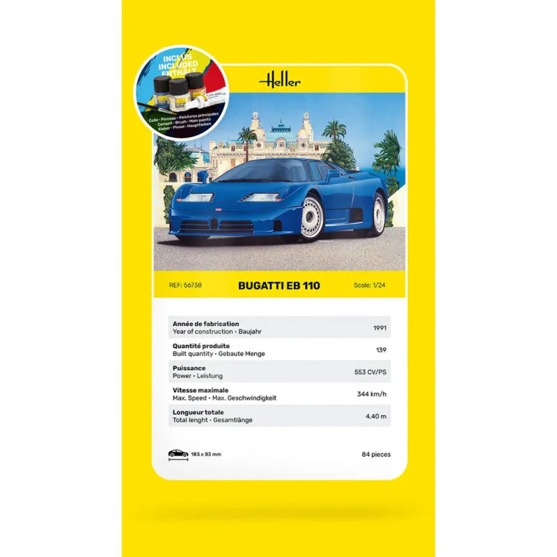 Starter Kit Bugatti EB 110 – Maquette Heller 1/24