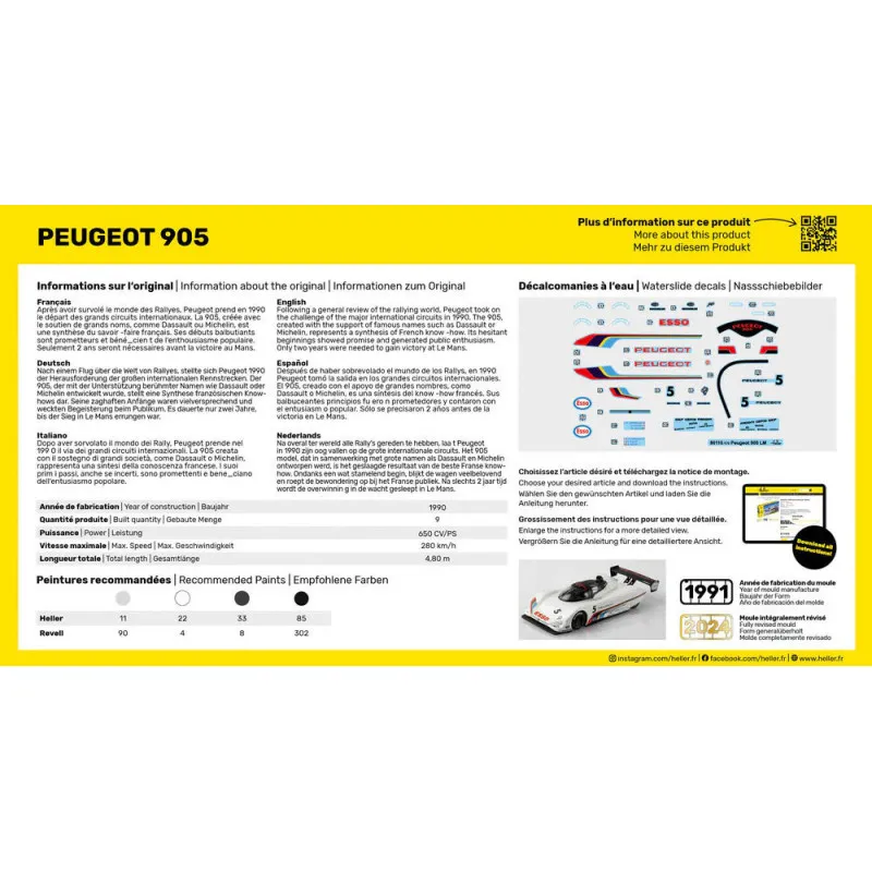 Starter Kit Peugeot 905 1/43 – maquette voiture complète