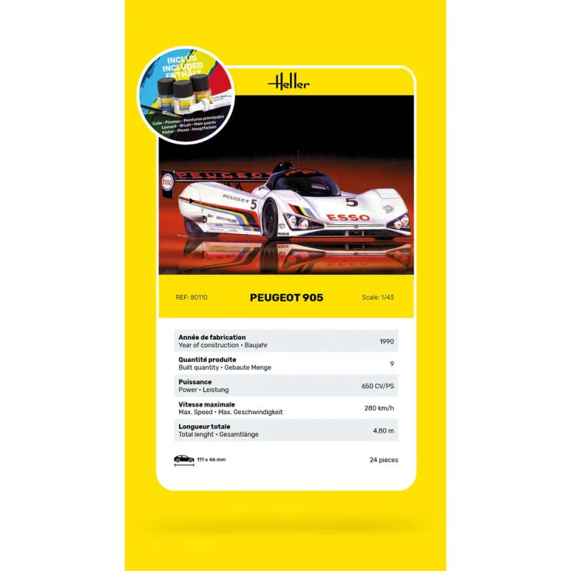 Starter Kit Peugeot 905 1/43 – maquette voiture complète