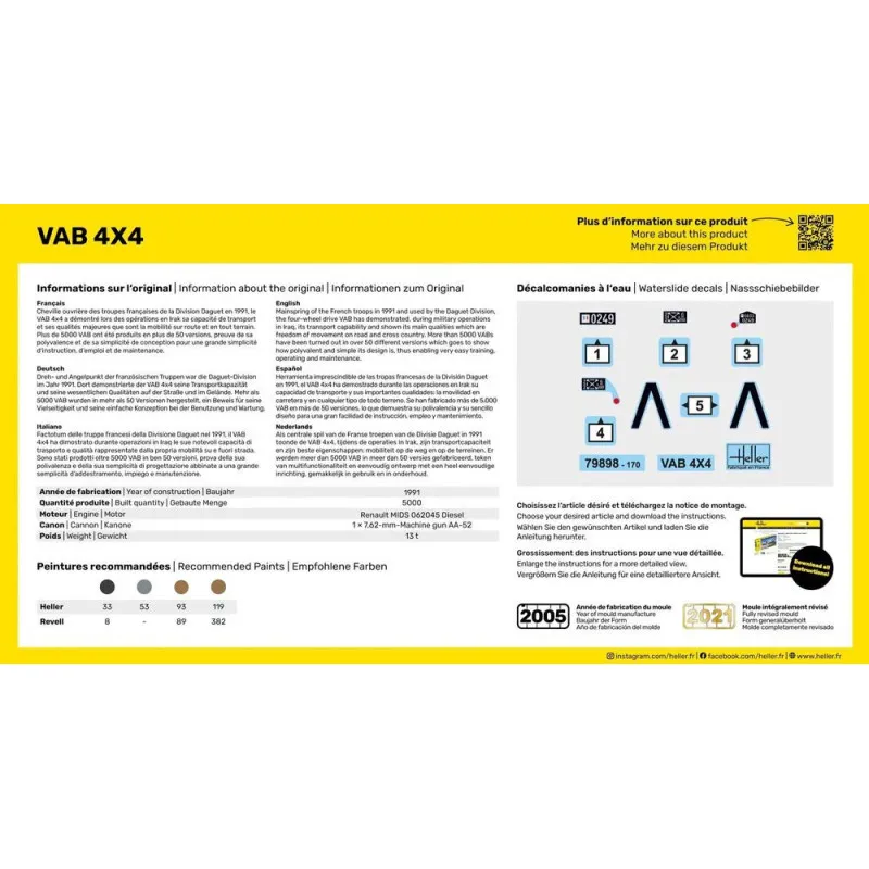 Starter Kit VAB 4x4 1/72 – maquette blindé complète