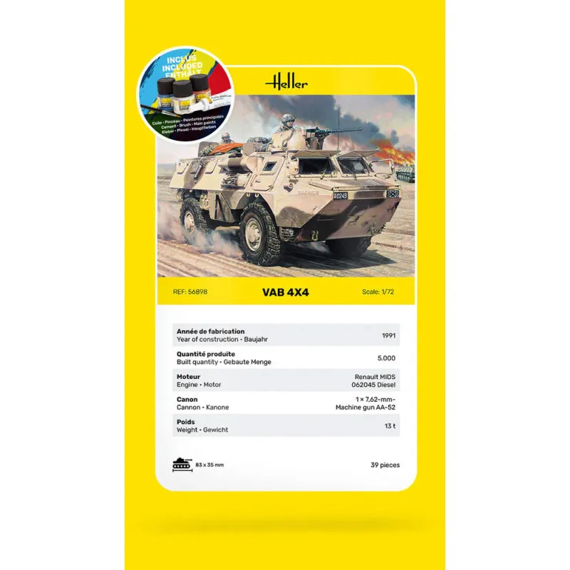 Starter Kit VAB 4x4 1/72 – maquette blindé complète