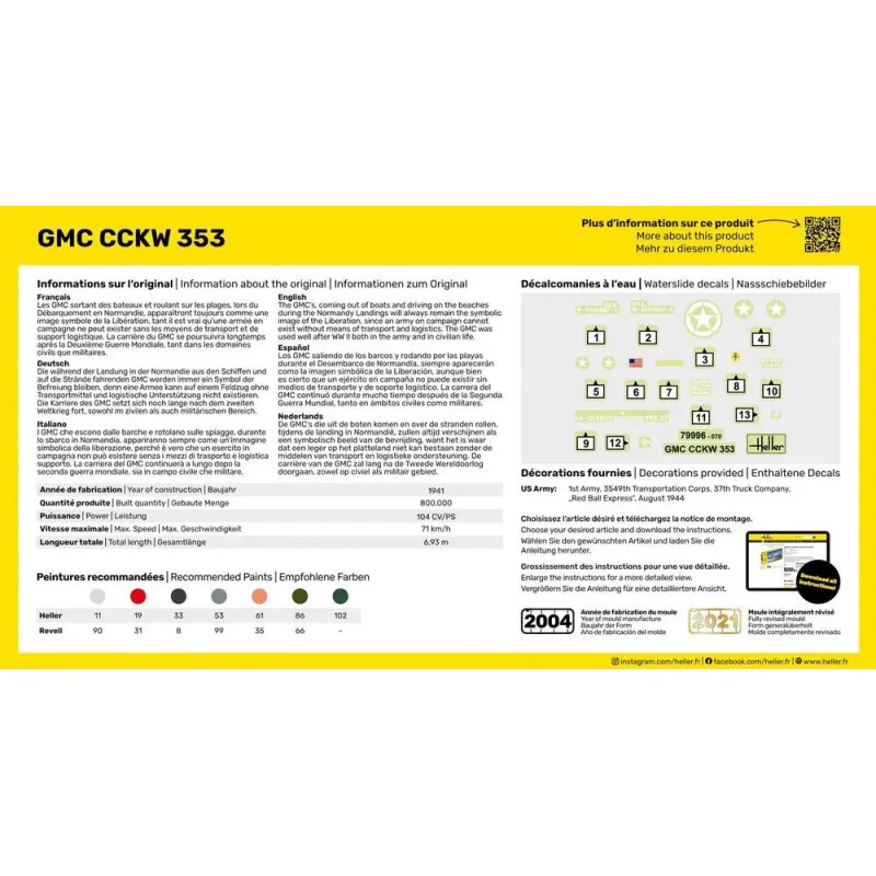 Starter Kit GMC CCKW 353 1/72 – maquette camion militaire complète
