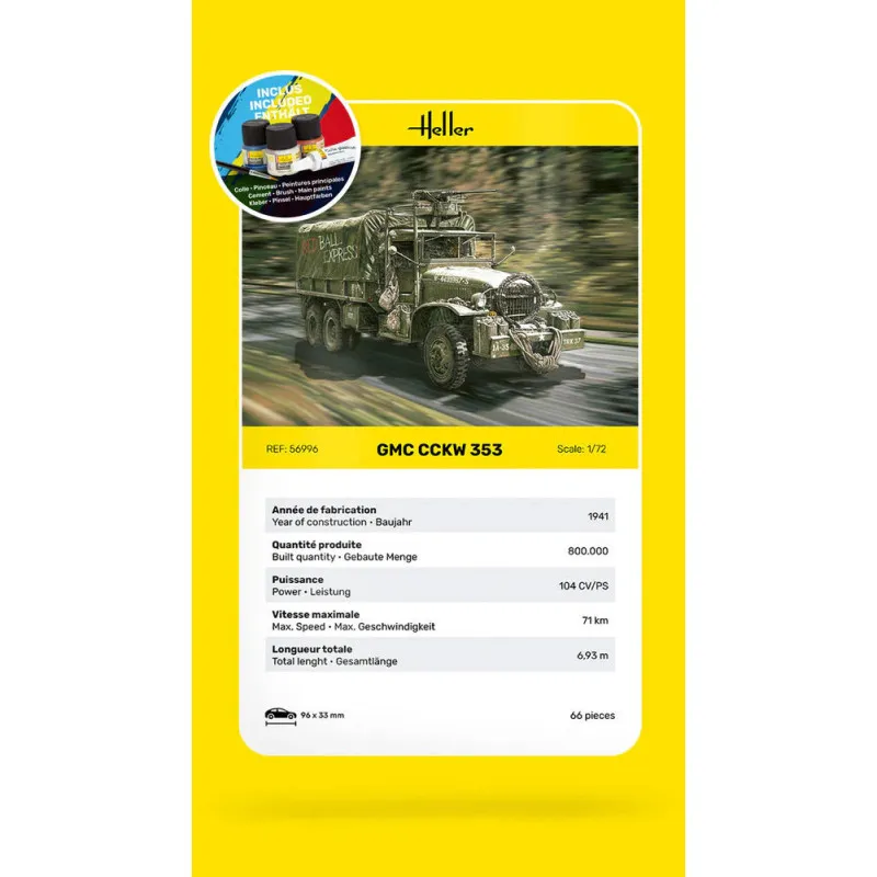 Starter Kit GMC CCKW 353 1/72 – maquette camion militaire complète