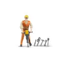 Bruder 60020 construction worker figure 1:16 with accessories