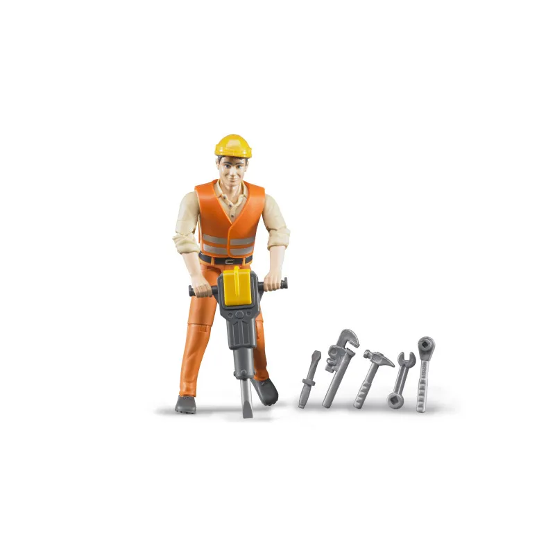 Bruder 60020 figurine ouvrier chantier 1:16 avec accessoires