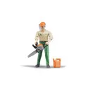 Bruder 60030 figurine bûcheron 1:16 avec accessoires forêt