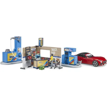 Bruder 62111 petrol station and car wash BWorld with vehicle 1:16