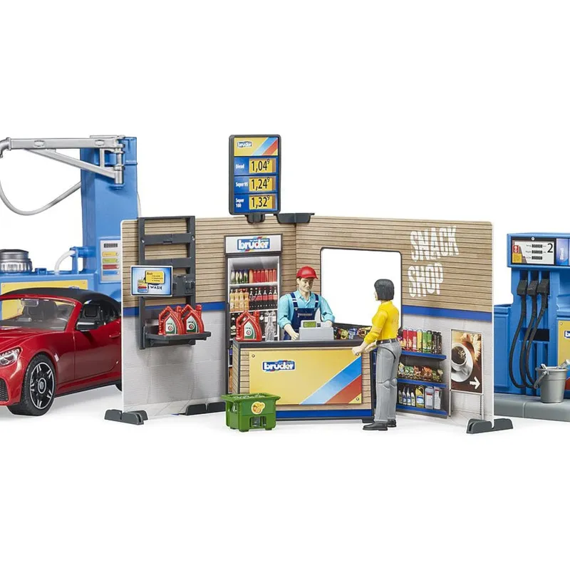 Bruder 62111 petrol station and car wash BWorld with vehicle 1:16