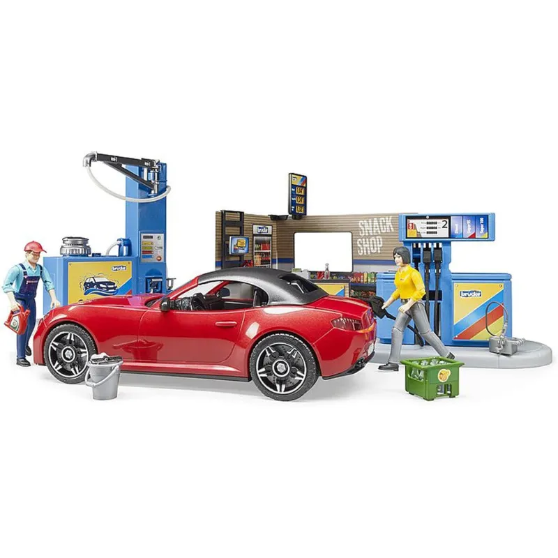 Bruder 62111 petrol station and car wash BWorld with vehicle 1:16