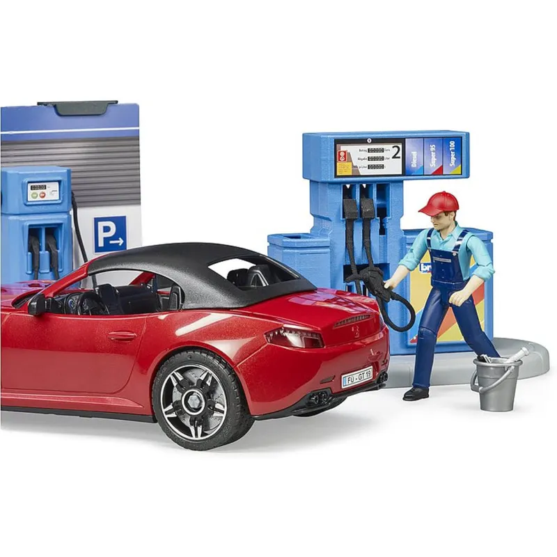Bruder 62111 petrol station and car wash BWorld with vehicle 1:16
