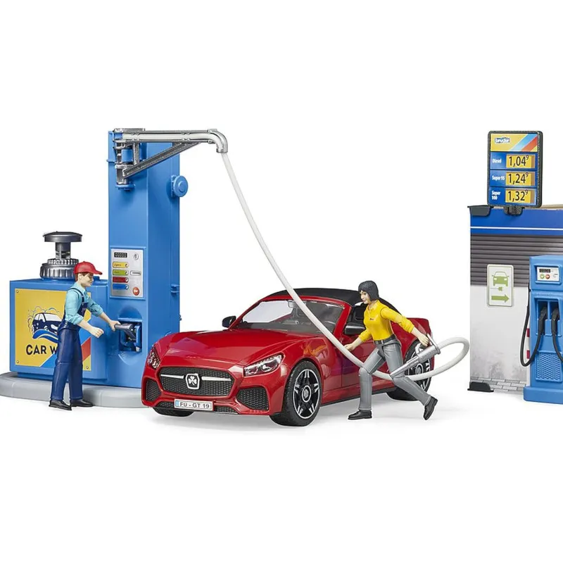 Bruder 62111 petrol station and car wash BWorld with vehicle 1:16