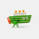 Wind-up Boat, green | Le Nuage de Charlotte