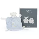 Doudou ours bleu Kaloo à nœuds douceur bébé naissance