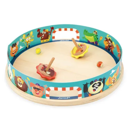 Janod Applepop Arena Spinning Tops Skill Game