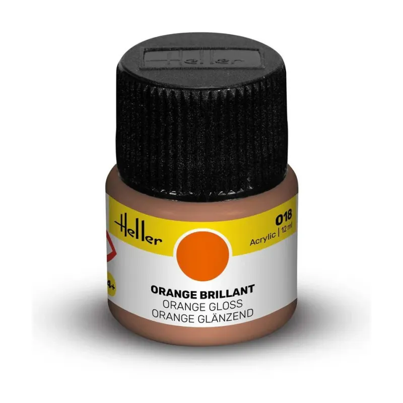 Peinture acrylique Heller 018 orange brillant 12 ml