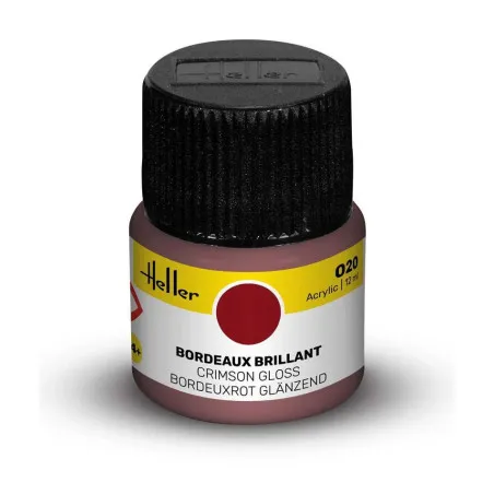 Peinture acrylique Heller 020 bordeaux brillant 12 ml