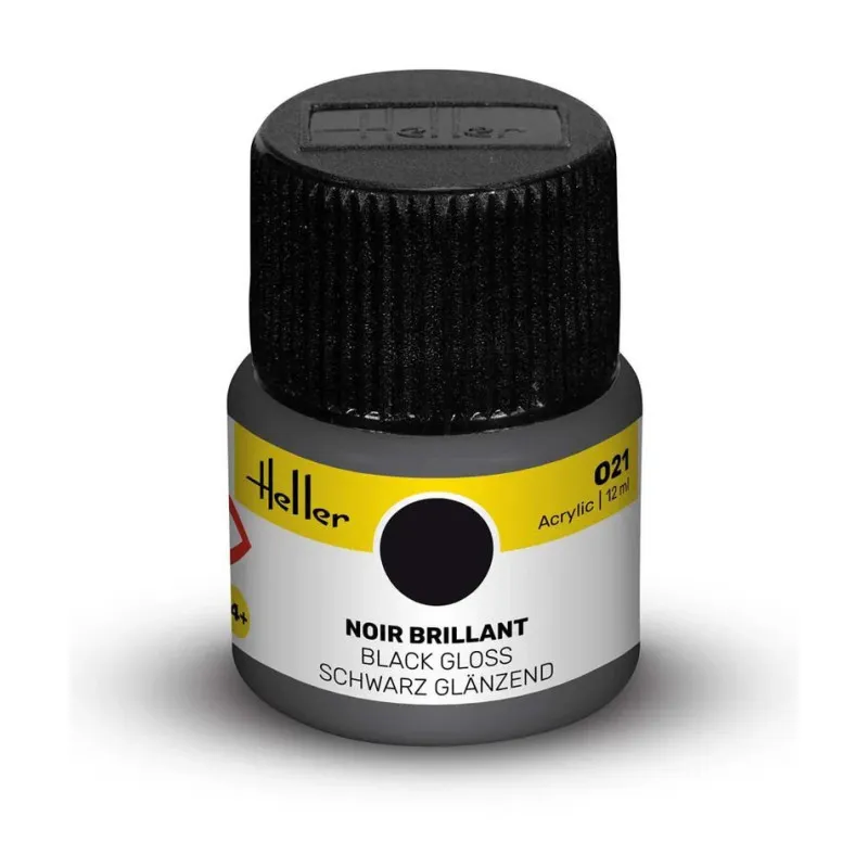 Peinture acrylique Heller 021 noir brillant 12 ml