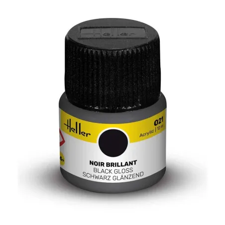 Heller Acrylic Paint 021 black gloss 12 ml