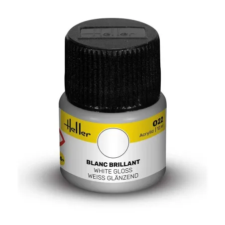 Peinture acrylique Heller 022 blanc brillant 12 ml