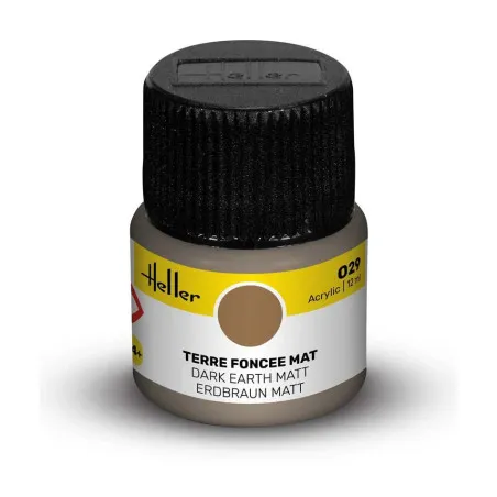 Heller Acrylic Paint 029 Dark earth matt 12 ml