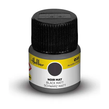 Peinture acrylique Heller 033 noir mat 12 ml