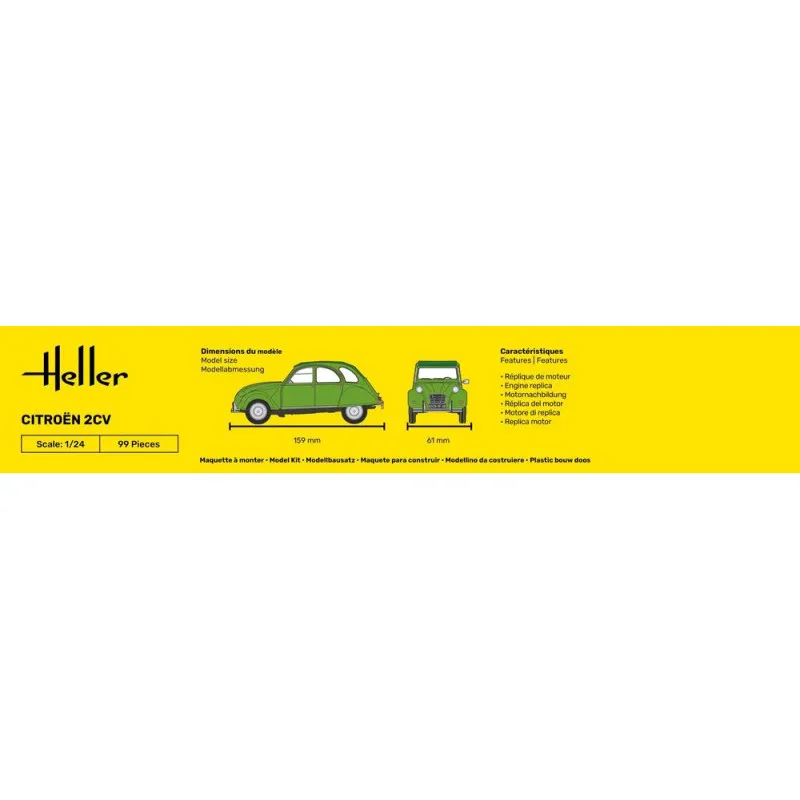 Heller 56765 Starter Kit Citroën 2 CV 1:24 Model Kit