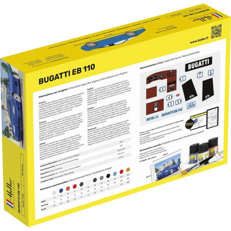 Heller 80738 Bugatti EB 110 1:24 – Maquette plastique
