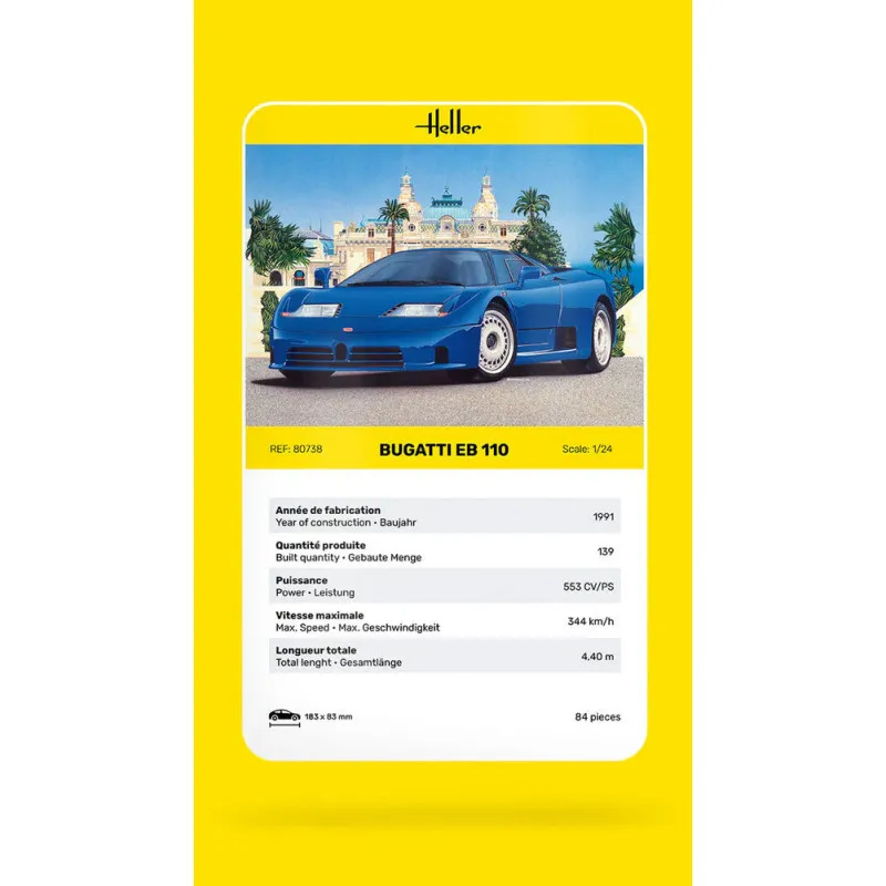Heller 80738 Bugatti EB 110 1:24 – Maquette plastique