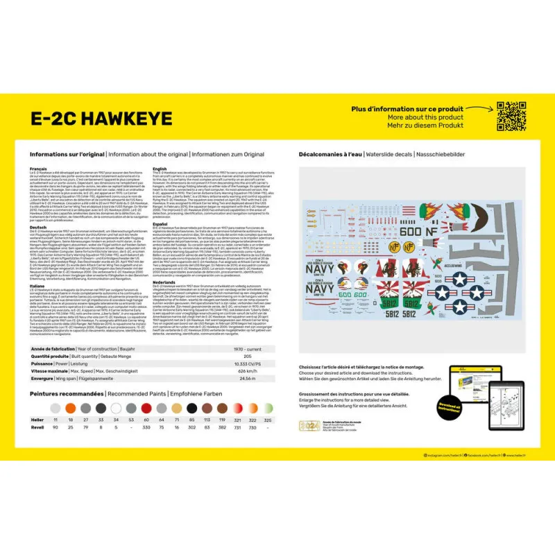 E-2C Hawkeye 1/72 Maquette Plastique Heller