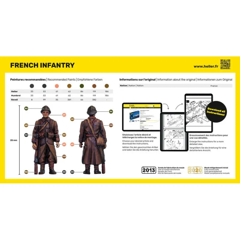 Infanterie française 1/72 Figurines Plastique Heller
